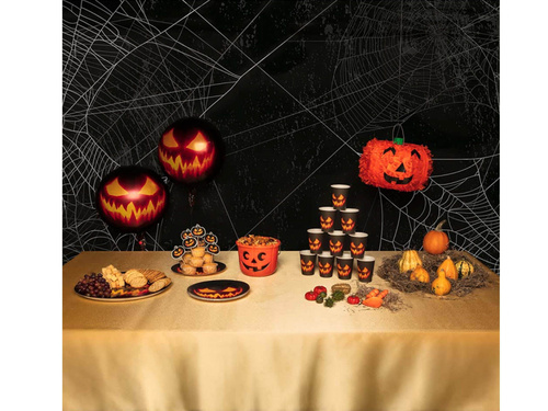 Talerzyki papierowe na Halloween Straszna Dynia - 23 cm - 10 szt.