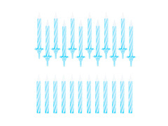 Świeczki urodzinowe świderki niebieskie - 6 cm - 24 szt.