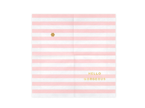 Serwetki Hello Gorgeous różowe paski - 33 cm - 20 szt.