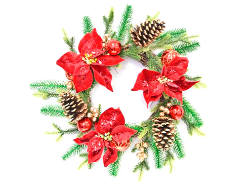 Dekoracja wisząca wieniec świąteczny - 50 cm - 1 szt.