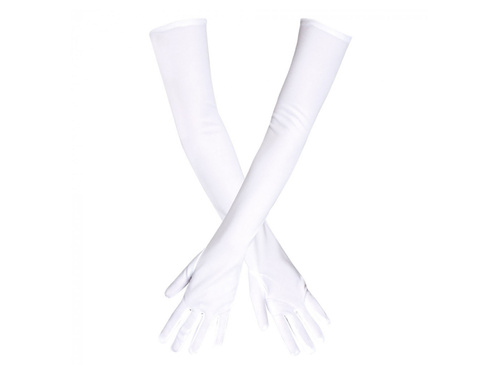 Rękawiczki karnawałowe białe - 60 cm