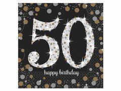 Serwetki na pięćdziesiąte urodziny - 33cm - 16 szt.