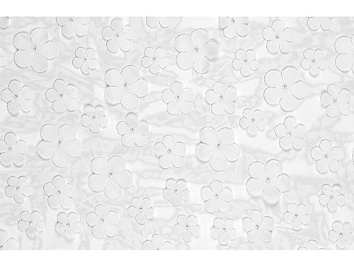 Dekoracja bieżnik na stół z kwiatami biały - 26 cm x 5 m - 1 szt.