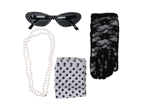 Zestaw akcesoriów w stylu lat 50'tych - 4 szt.