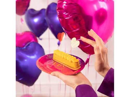 Talerzyki papierowe ombre Love - 18 cm - 6 szt.