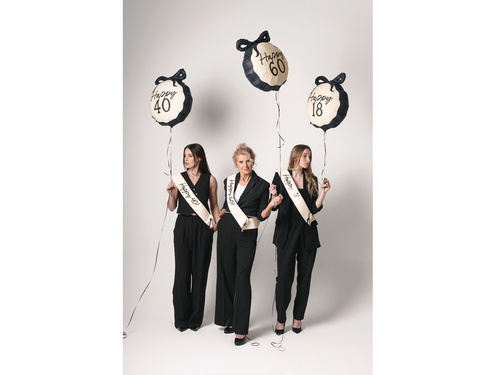 Balon foliowy z kokardą Happy "40" - 47,5 x 45 cm - 1 szt.