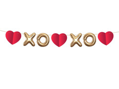 Girlanda papierowa XoXo - 2 m - 1 szt.