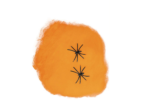 Pomarańczowa pajęczyna z pająkami na Halloween - 100 g - 1 op.