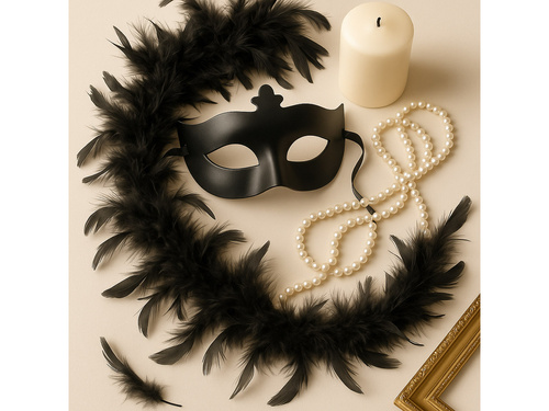 Boa z piór - czarne - 180 cm.