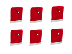 Pokrowiec na krzesło Czapka Mikołaja na święta Bożego Narodzenia - 6 szt.