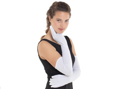 Rękawiczki karnawałowe białe długie - 50 cm