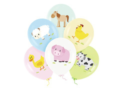 Balony lateksowe Zwierzęta z farmy - 30 cm - 6 szt.