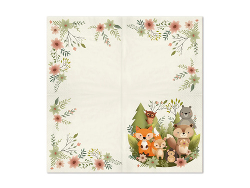 Serwetki urodzinowe Leśni przyjaciele - 33 cm - 10 szt.