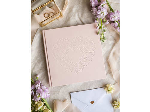 Księga gości weselnych Serce jasnoróżowa - 22 kartki