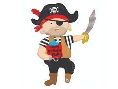 Balon foliowy Pirat Happy Birthday - 112 cm - 1 szt.