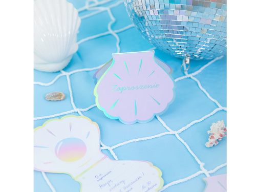 Zaproszenie urodzinowe Ocean Muszelka - 6 szt.