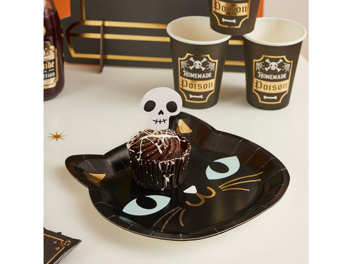 Talerzyki papierowe Czarny Kot - 18.5cm x 20.5cm - 8 szt.