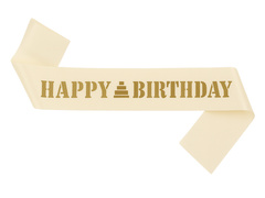 Szarfa urodzinowa Happy Birthday różowe złoto - 1 szt.