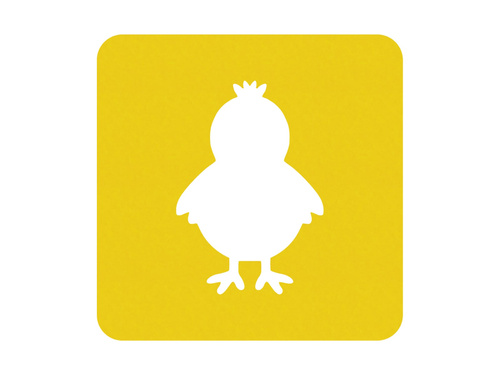 Podstawka kwadratowa pod kubek - Kurczaczek - 10 cm - 4 szt.