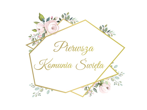 Pokrowiec na krzesło z matowej tkaniny I Komunia Święta - 1 szt.