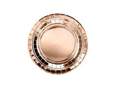 Talerzyki papierowe złoty róż - 18 cm - 6 szt.