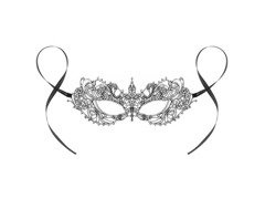 Maska karnawałowa ażurowa Srebrna Magia - 1 szt.