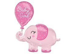 Balon foliowy Słonik Baby Girl różowy - 78 cm - 1 szt.
