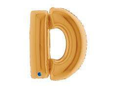 Balon foliowy literka D złoty - 40" - 1 szt.