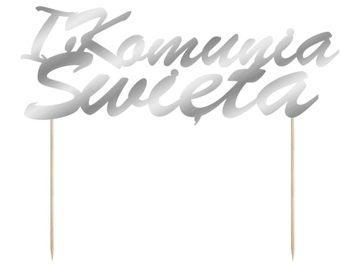Topper na tort IHS I Komunia Święta - 1 szt.