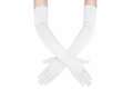 Rękawiczki karnawałowe białe długie - 55 cm
