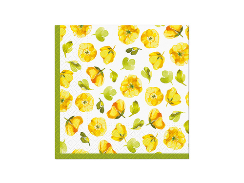 Serwetki Żółte Kwiaty - 33 cm - 20 szt.