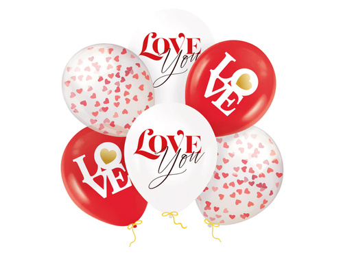 Zestaw balonów lateksowych Love - 30 cm - 6 szt.