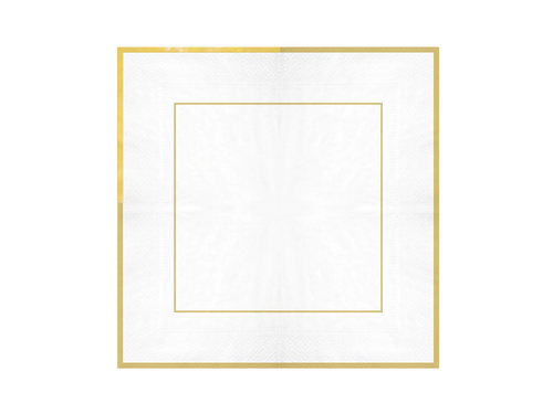 Serwetki papierowe białe Elegant Gold - 33 cm - 10 szt.