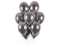 Balony lateksowe shiny grafitowe - 33 cm - 50 szt.