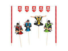 Zestaw dekoracji na tort Ninja - 5 szt.