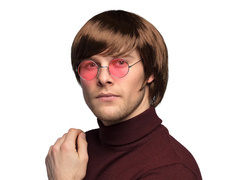 Brązowa męska peruka - 1 szt.