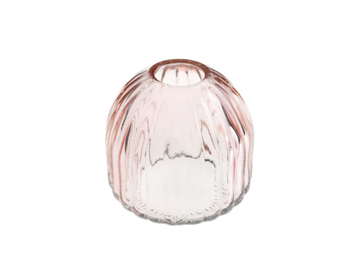 Szklany wazonik okrągły różowy - 1 szt.