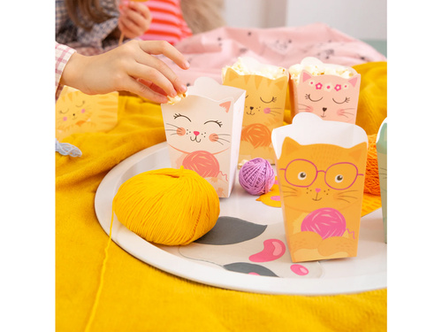 Pudełka na popcorn Kotki - 6 szt.