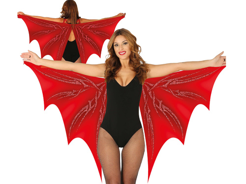 Skrzydła nietoperza czerwone na Halloween - 1 szt.