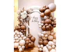 Zestaw balonów do girlandy balonowej beżowo-brązowej - 80 szt.