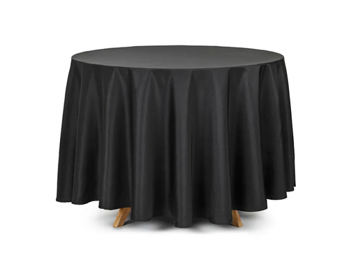 Obrus czarny okrągły - 230 cm - 1 szt.