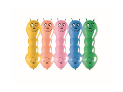 Baloniki kształty Dżdżownice z rogami mix kolorów - 50 szt