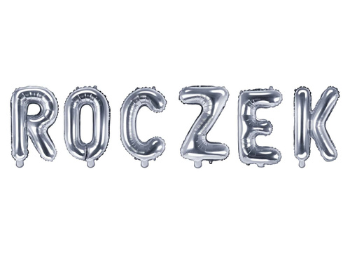 Zestaw balonów foliowych "Roczek" srebrny - 35 cm