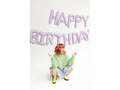 Balon foliowy Happy Birthday matowy fioletowy - 340 x 35 cm