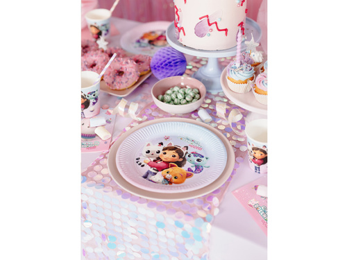 Talerzyki papierowe na urodziny Koci domek Gabi - 23 cm - 6 szt.