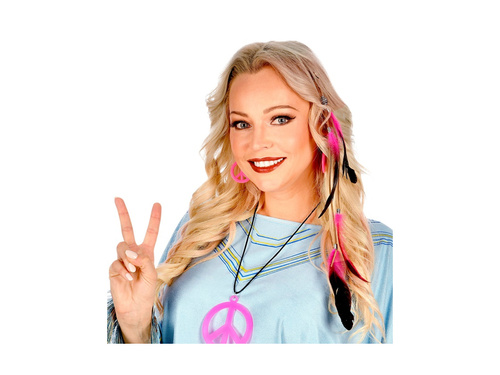 Różowa spinka z piórami