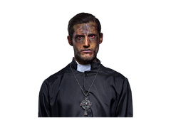 Metalowy naszyjnik Krzyż z czaszką