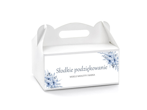Personalizowane pudełka na ciasto z kwiatami - 6 szt.