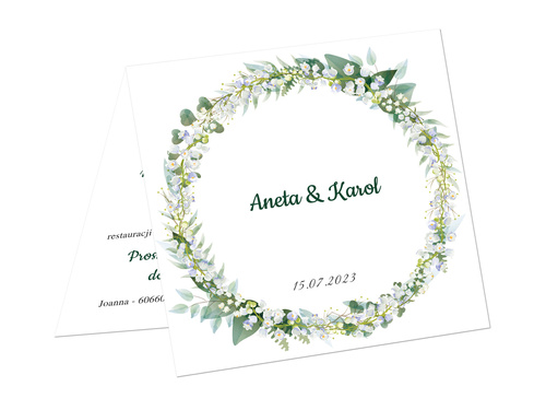 Zaproszenie personalizowane na ślub z kopertą - 6 szt.