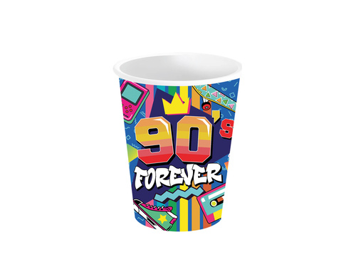 Kubeczki papierowe 90's Forever - 240 ml - 6 szt.
